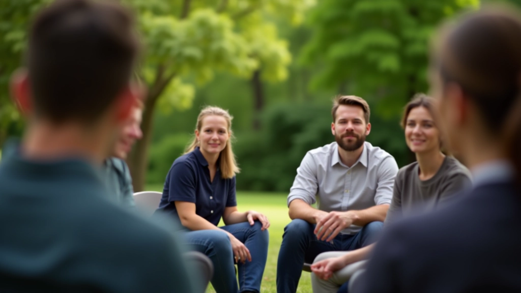Trainingsgruppe sitzt im Kreis und diskutiert während eines Workshops