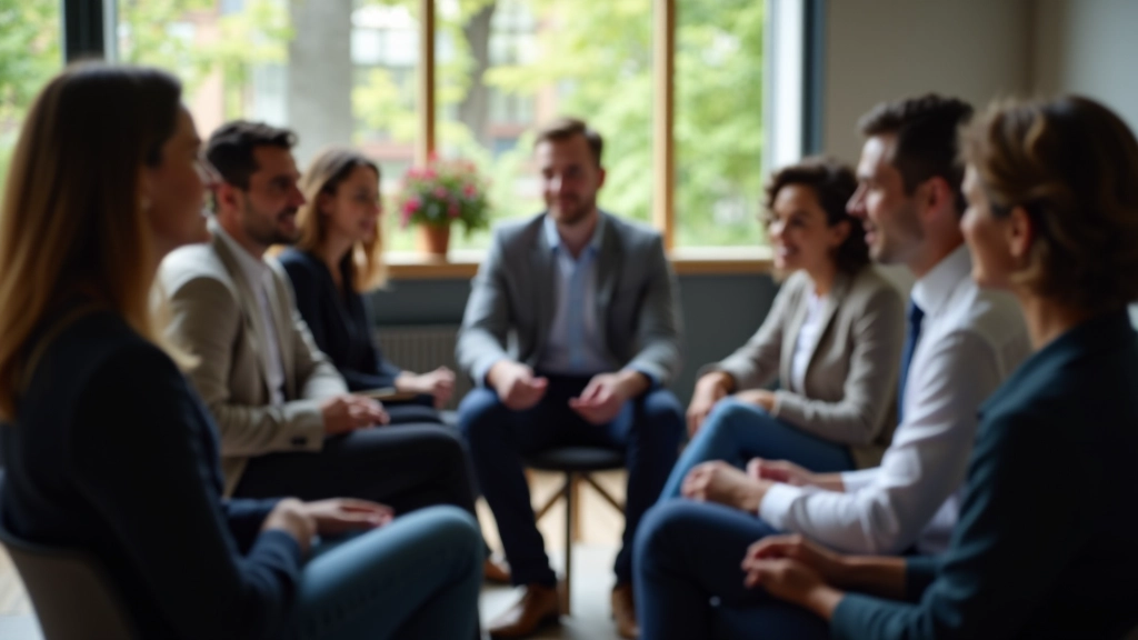 Professionelle Trainingsgruppe in Diskussion