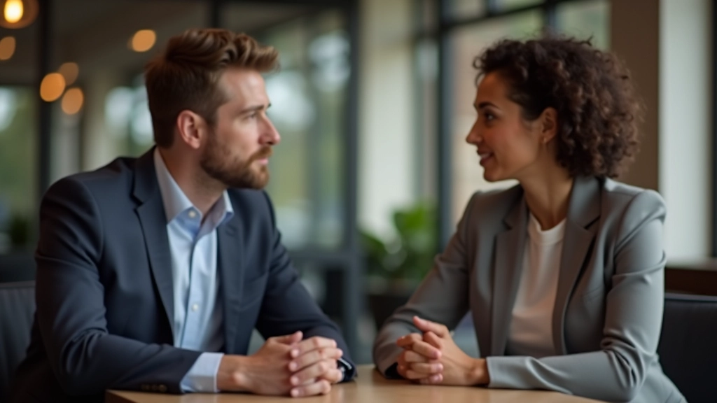 Zwei Menschen in einem Gespräch, eine Person hört aktiv zu und nickt, beide wirken konzentriert und unterstützend